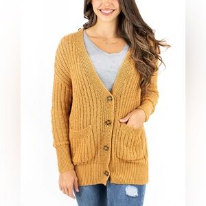 Grace & Lace slouchy cardigan - mustard, XS